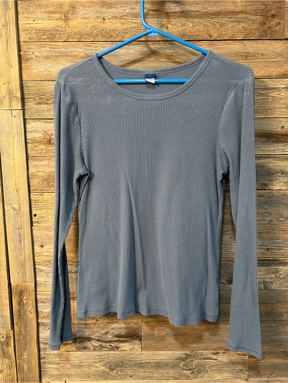 Old Navy Blue Ribbed Long-Sleeve Top* - size L